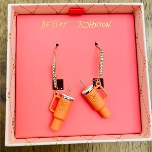 Betsey Johnson Orange Stanley Cups Earrings